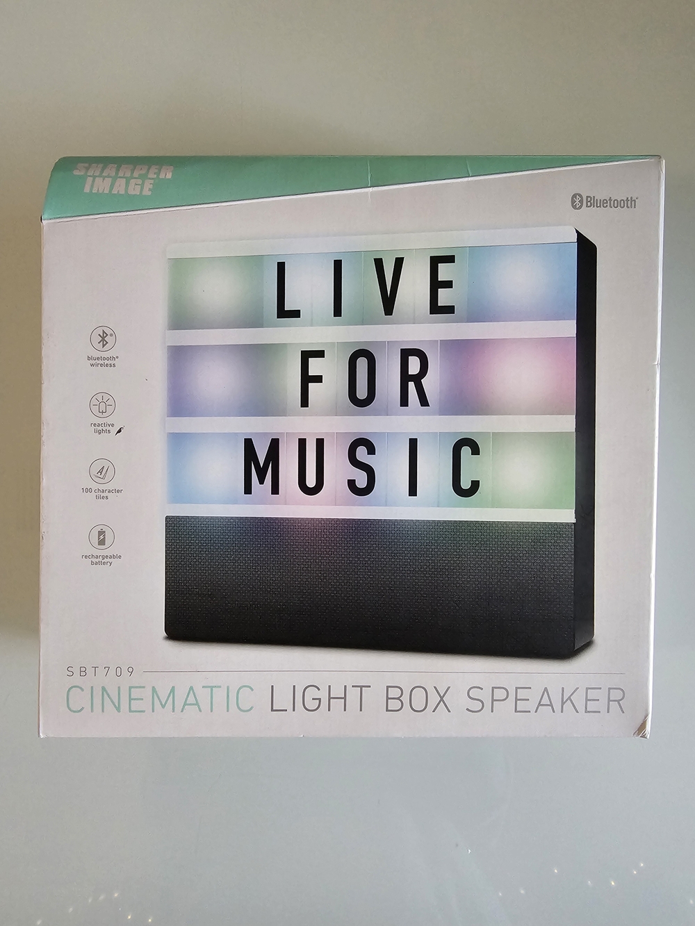 Sharper Image Cinematic Light Box Speaker - Black